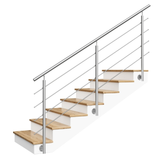 Zábradlí nerez schodišťové 4 výplně, boční kotvení, 200-300cm